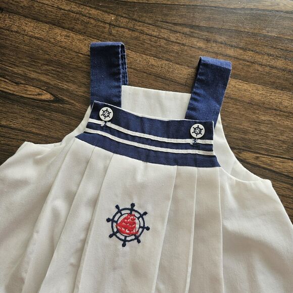 Vintage 80s Nautical Sailor Sundress – Baby Girl Size 2T – Made in USA – EUC - Picture 5 of 7